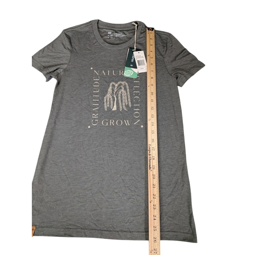 tentree Women XS Willow Square T-Shirt Agave Green Heather Nature Graphic NWT - Picture 8 of 8